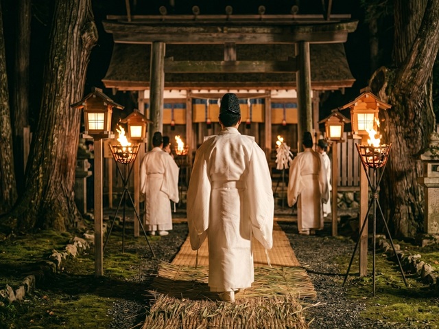 弥生時代以降、真菰が邪気を払う植物として、使用されていた様子。天皇陛下の神事にも真菰は使われていた。